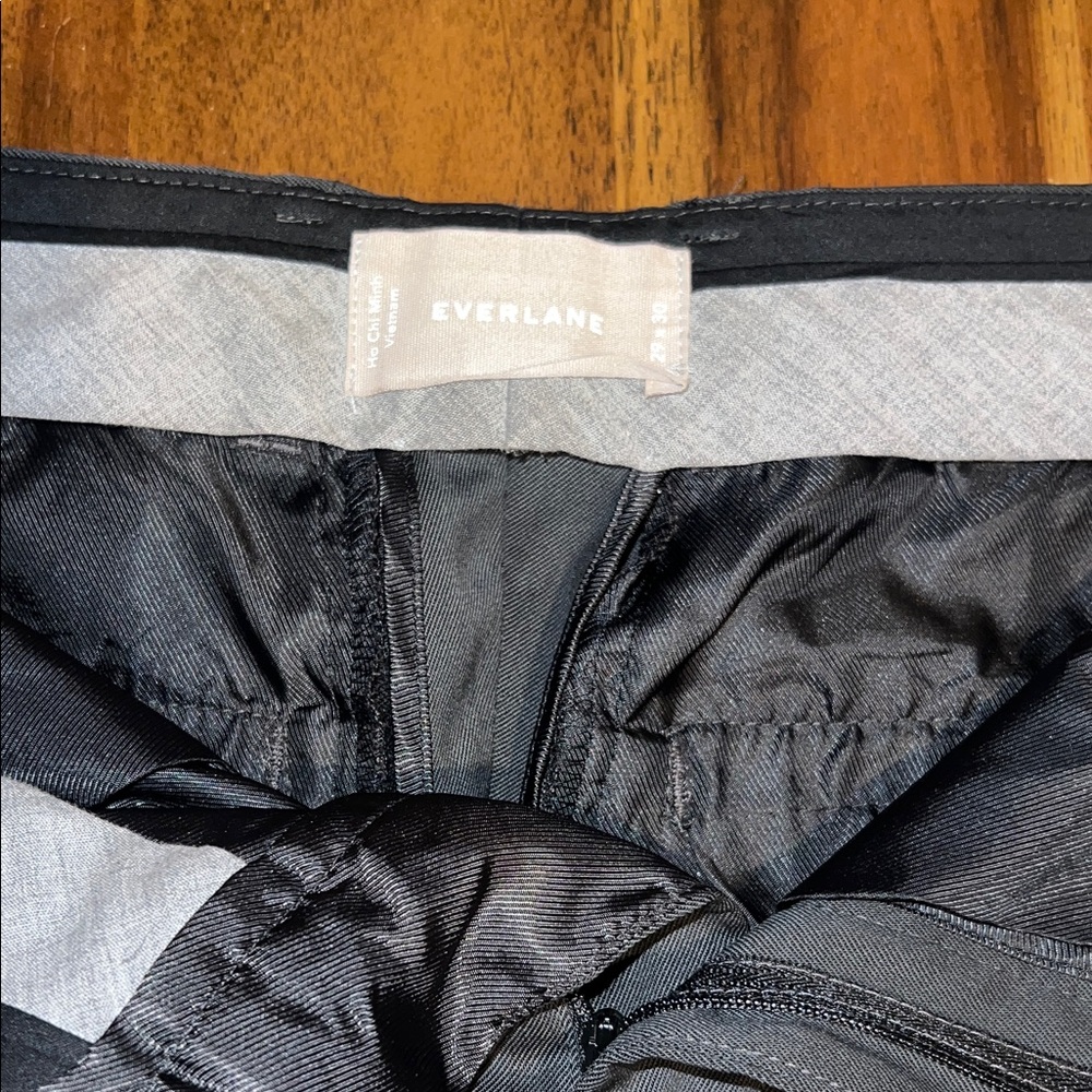 Everlane Black and Gray Slim Trousers